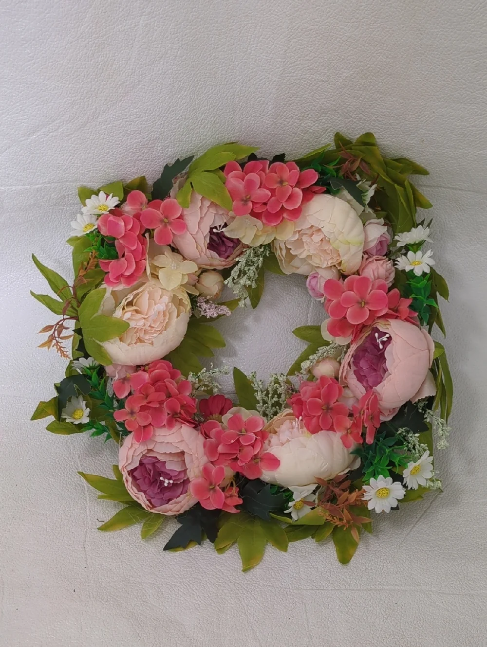 Pink Peony & Hydrangea Floral Wreath - Home Accents